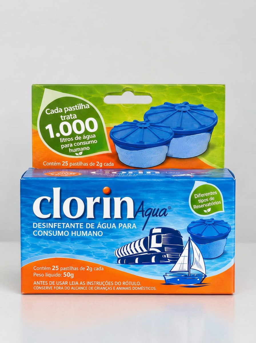 Clorin Aqua — 25 Pastilhas de 2g